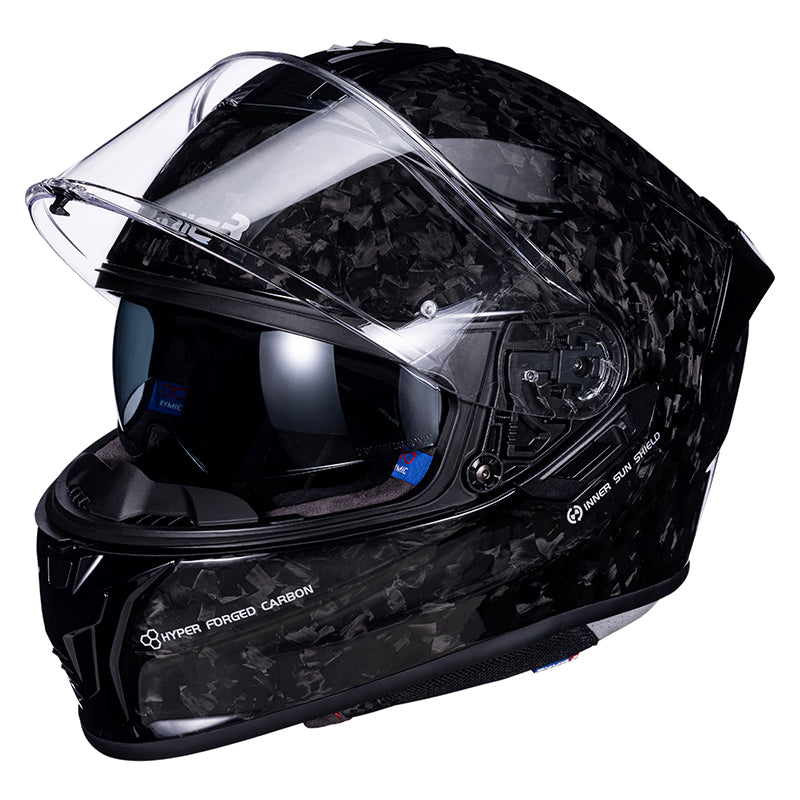 S-GT Full Face Motorcycle Helmet with Carbon Fiber Shell Mirror-Forged Grain Black