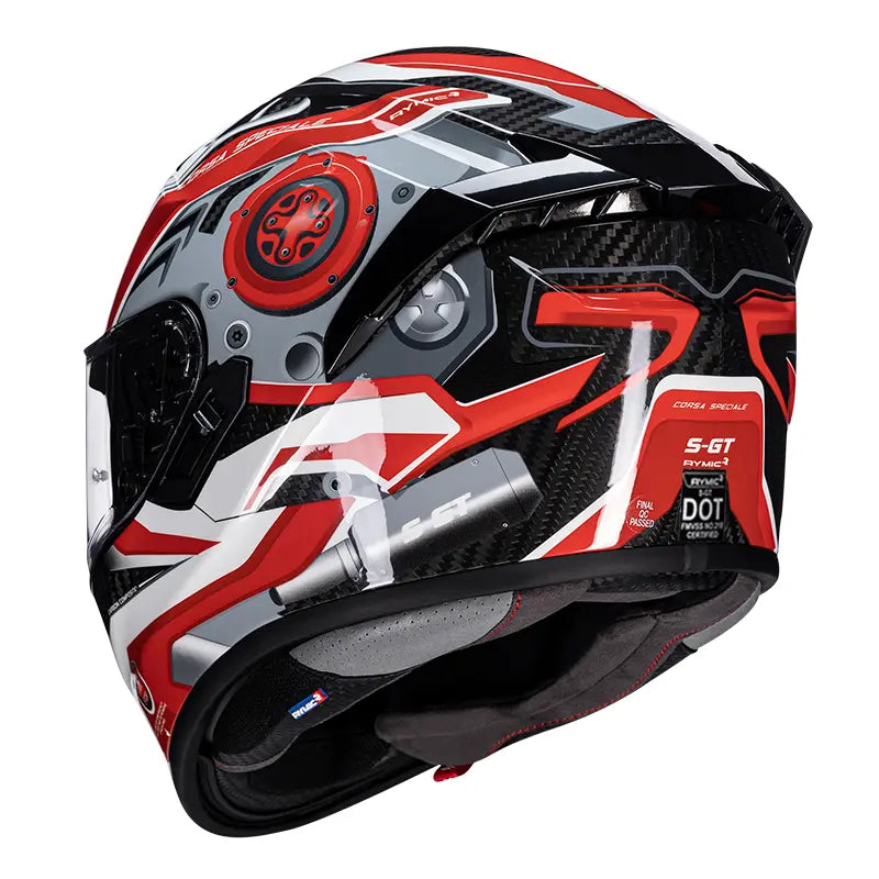 Casco integral S-GT de fibra de carbono – Rojo Racing