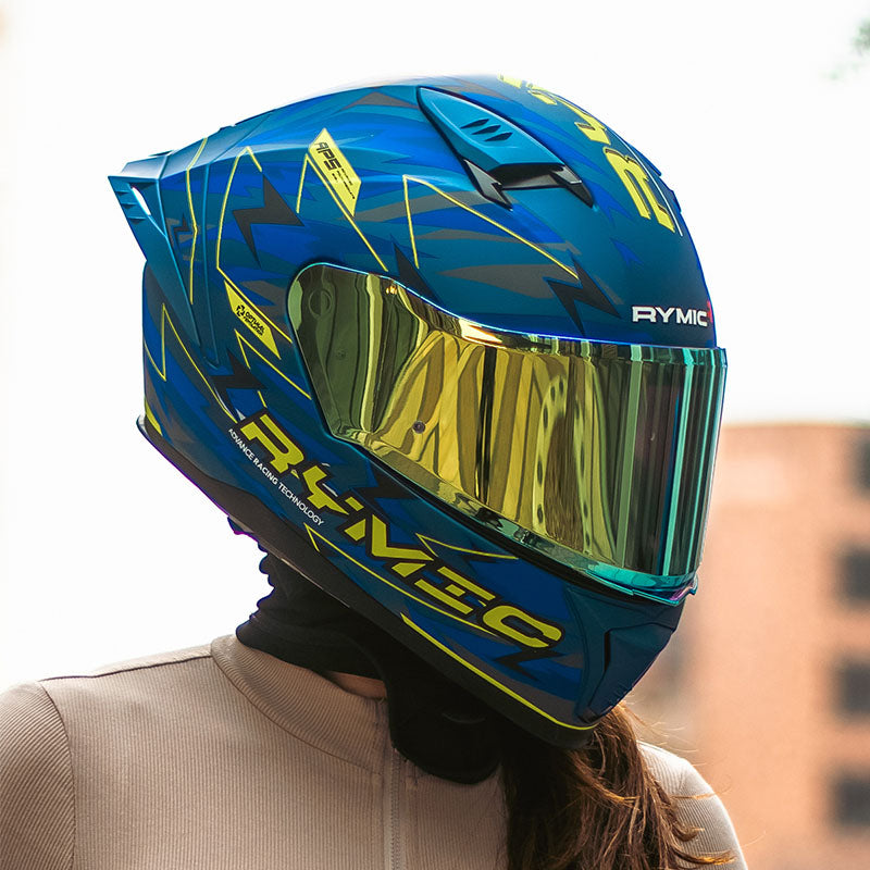 Casco integral SR6 - Rayo azul y amarillo