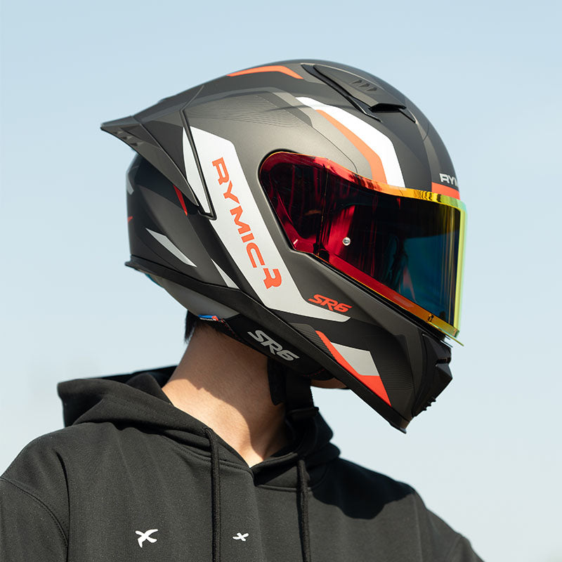 SR6 Full Face Helmet – Rush Red/Black