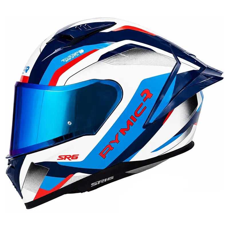 SR6 Full Face Helmet – Rush Blue/White