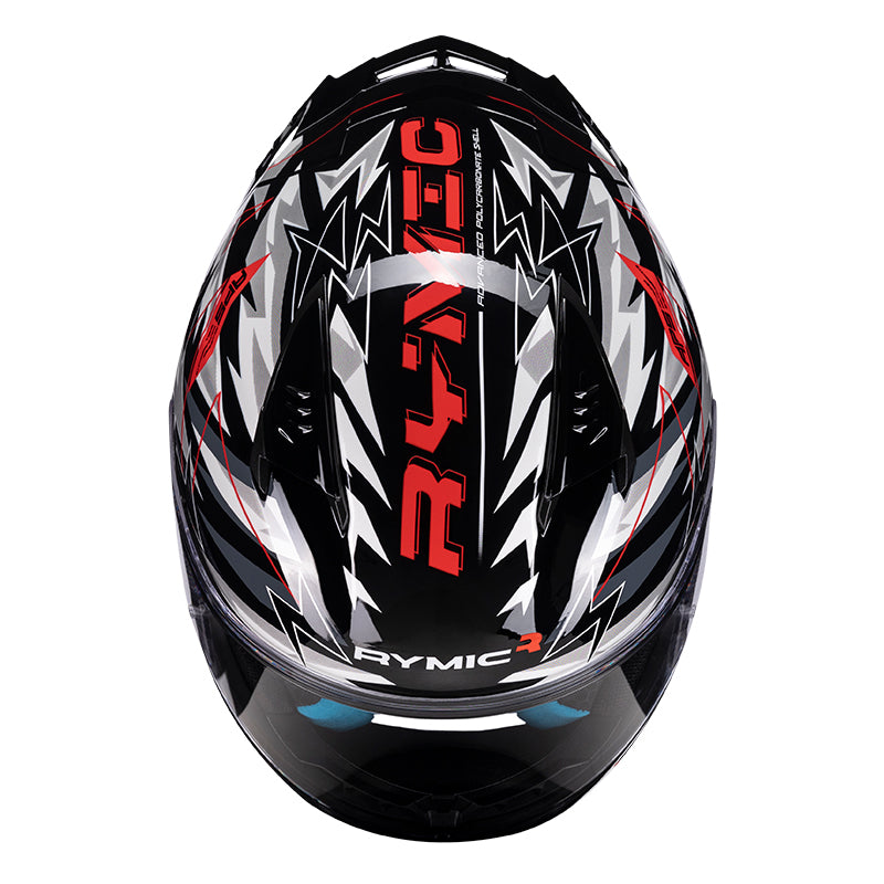 SR6 Full Face Motorcycle Helmet Black-White Lightning