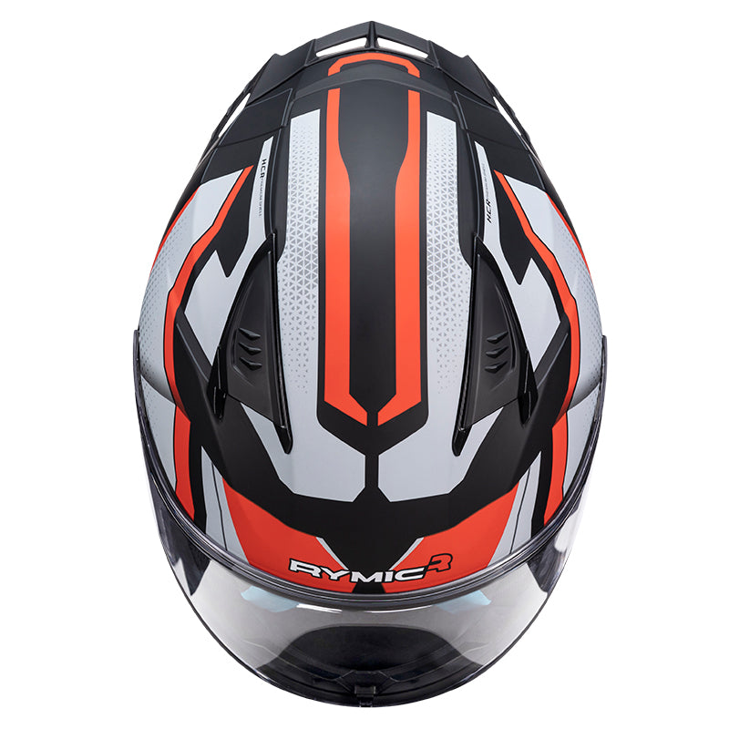 SR6 Full Face Motorcycle Helmet Red & Gray Rush