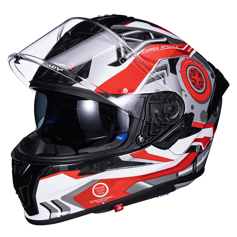 Casco integral S-GT de fibra de carbono – Rojo Racing