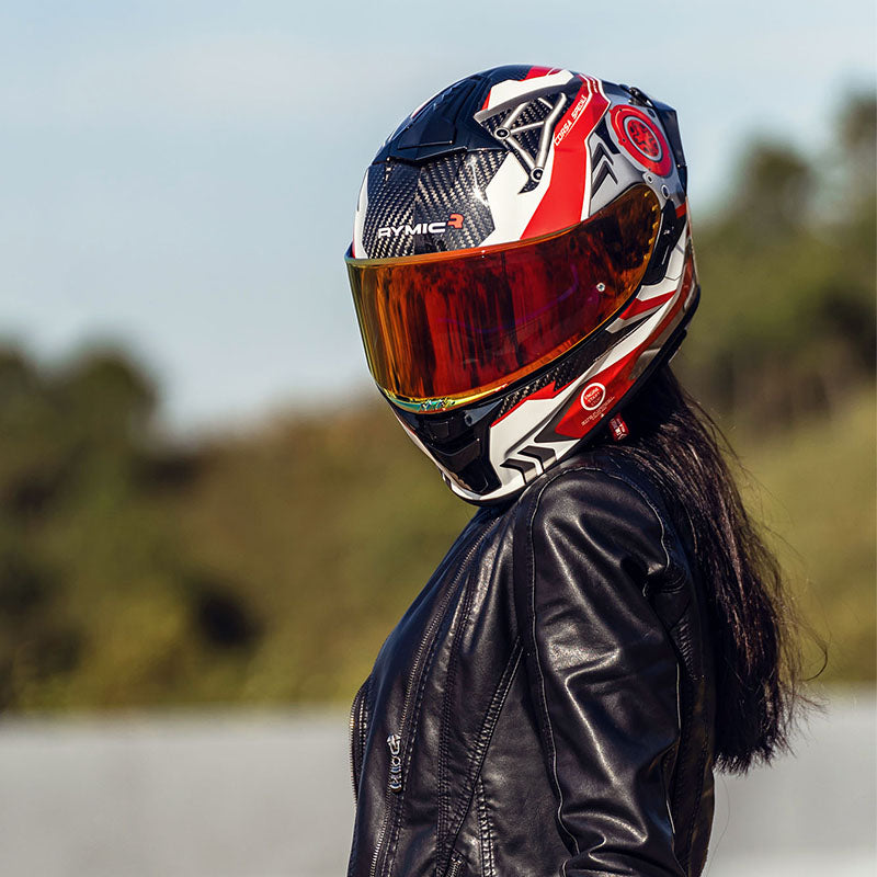 Casco integral S-GT de fibra de carbono – Rojo Racing
