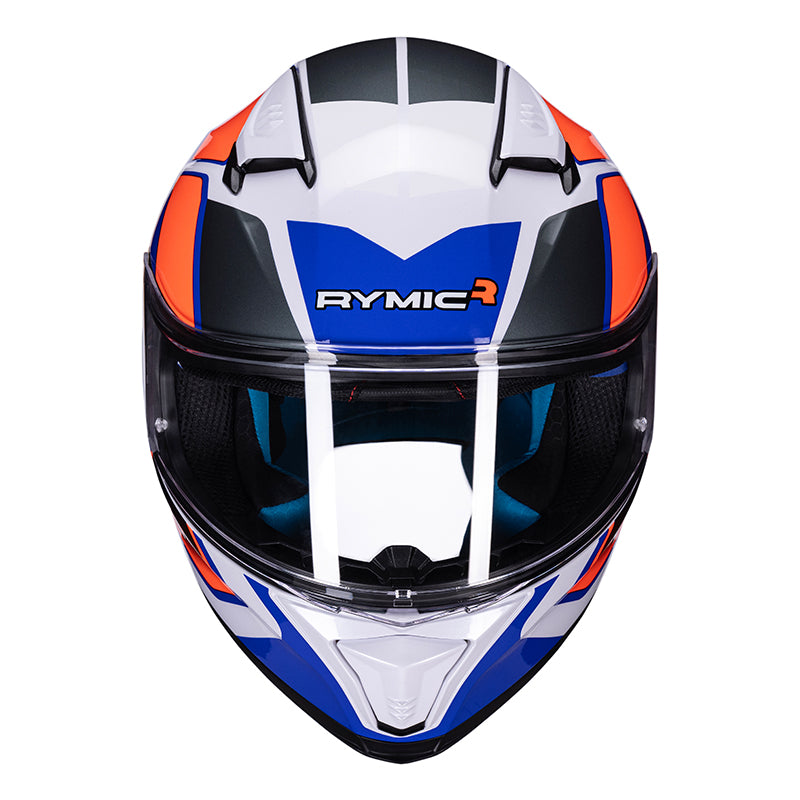 SR6 Full Face Motorcycle Helmet Blue & Orange Velocity
