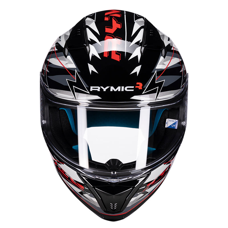 SR6 Full Face Motorcycle Helmet Black-White Lightning
