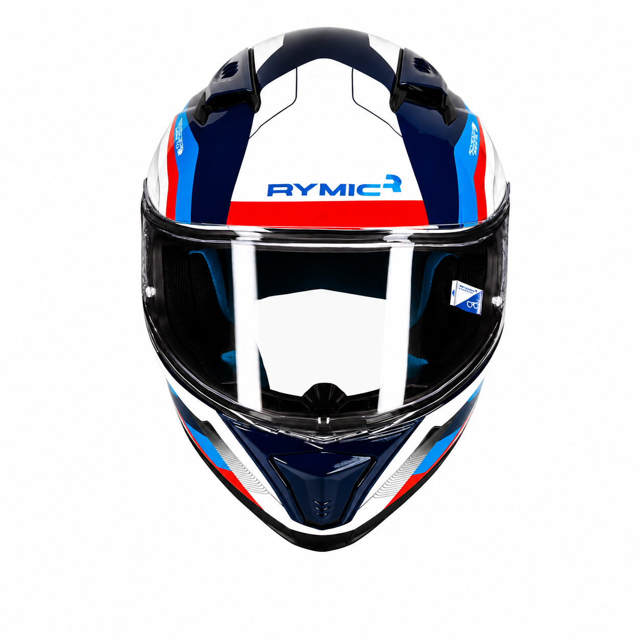 SR6 Full Face Motorcycle Helmet Blue & White Rush