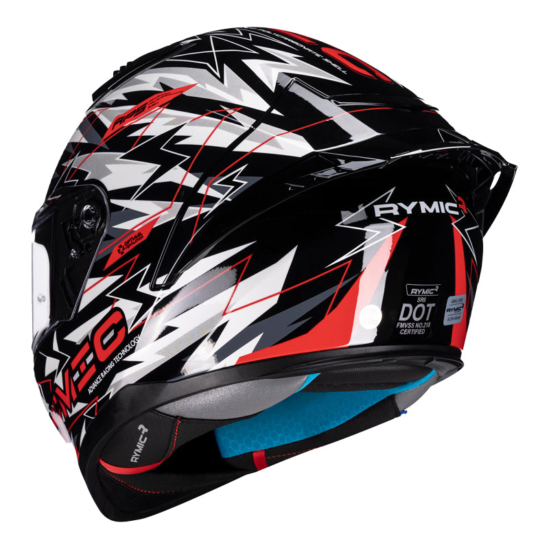 SR6 Full Face Motorcycle Helmet Black-White Lightning