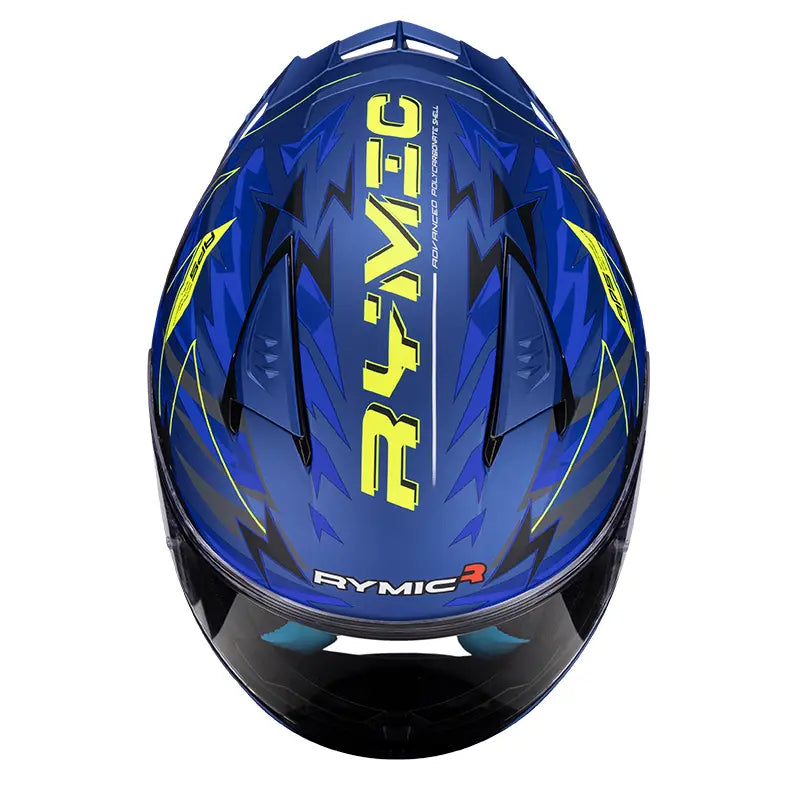 Casco integral SR6 - Rayo azul y amarillo