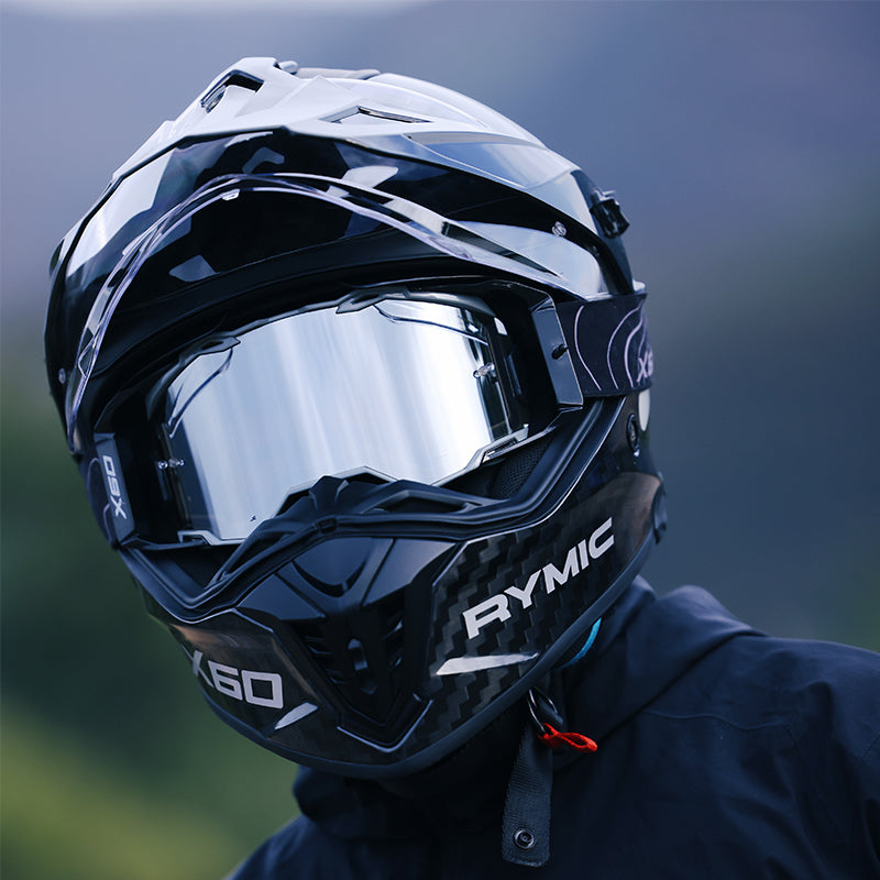 X60 Dual Sport Motorcycle Goggles – Red REVO Mirror Lens