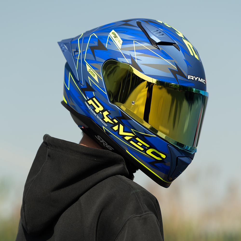 Casco integral SR6 - Rayo azul y amarillo